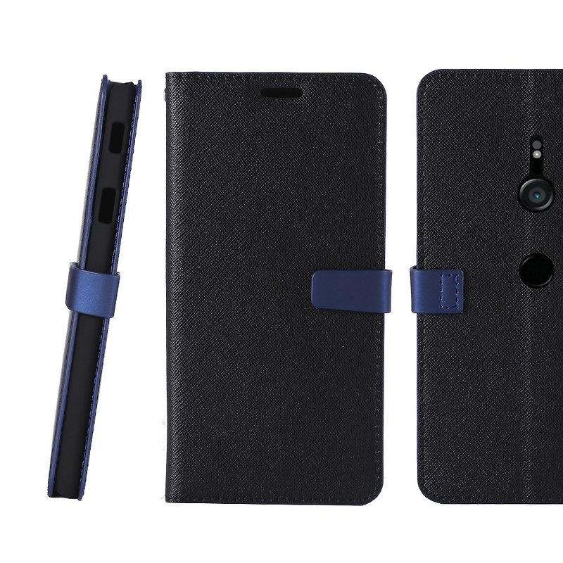 CASE SHOP Sony Xperia XZ3 側掀站立式皮套-黑(4716779660425) - 手機殼/手機套 - 人造皮革 黑色