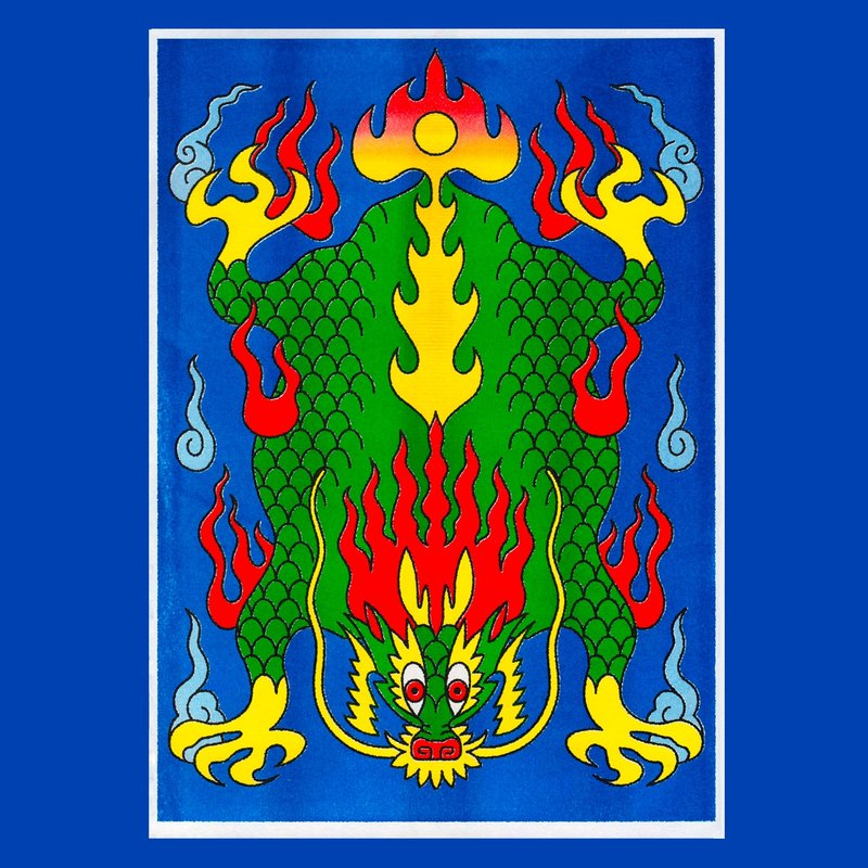 青龍 A3 Poster - 卡片/明信片 - 紙 藍色