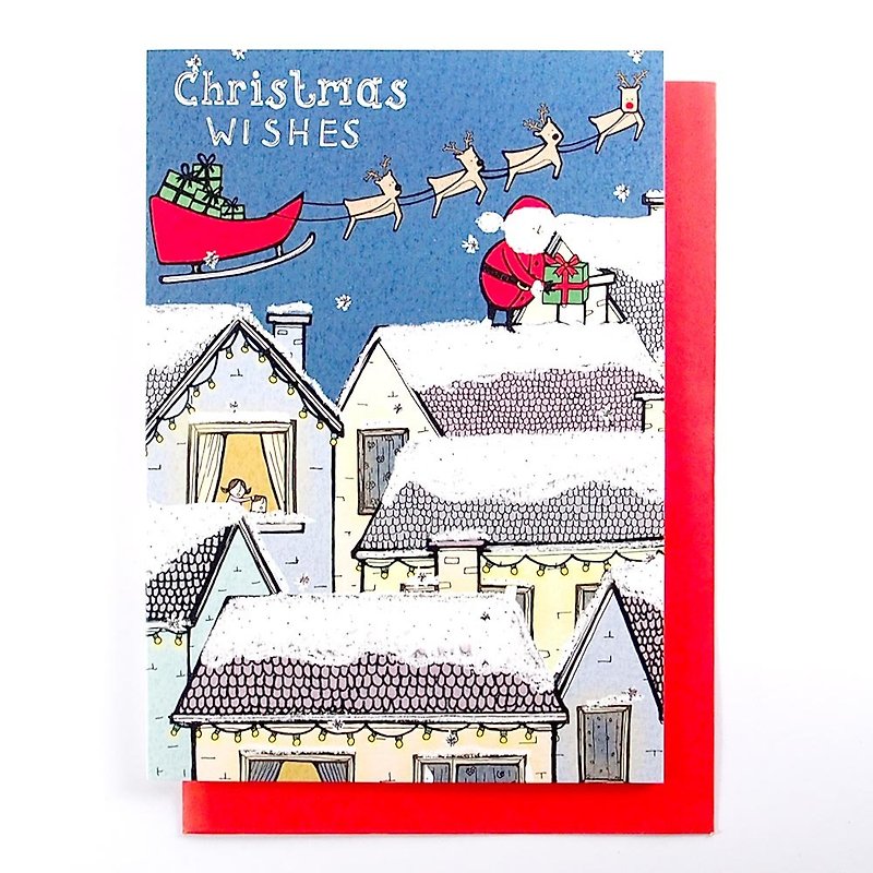 Christmas Santa Claus to send gifts to Christmas cards [Paper Rose - Card Christmas Series] - การ์ด/โปสการ์ด - กระดาษ หลากหลายสี