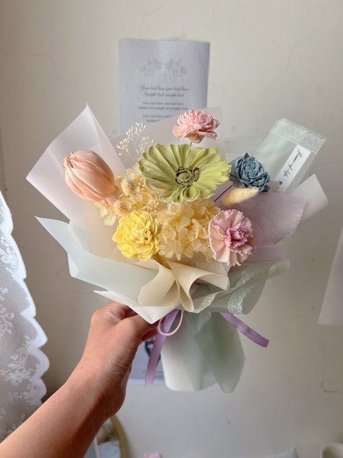 馨之生活花藝 【畢業花束】flower-of-life 糖果雲朵 乾燥花束 謝師花束