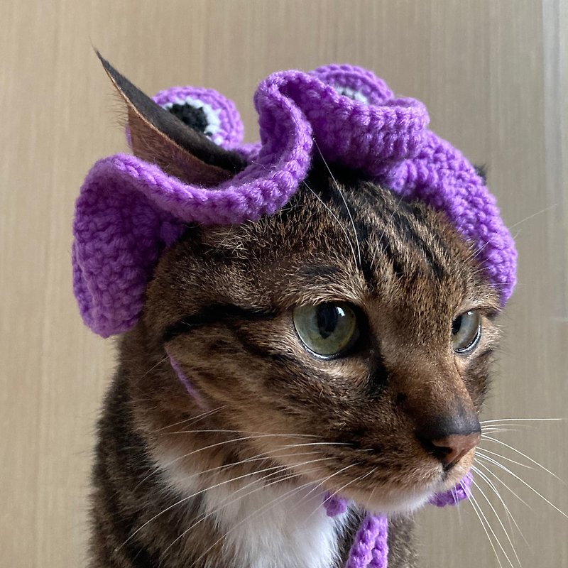 【Little Yang Hat・フロッピーハット】Pet Jewelry Cat/Dog-Eyed Small Yang Hat - Clothing & Accessories - Other Materials Purple