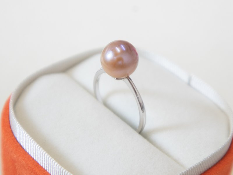 925 sterling silver 10-11mm natural freshwater pearl ring-natural warm purple-no limit on live circumference - แหวนทั่วไป - ไข่มุก สีม่วง