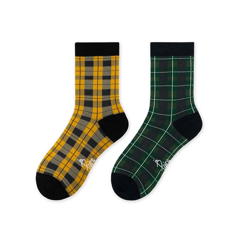 【in Pairs】British retro plaid | Socks - Socks - Cotton & Hemp Multicolor