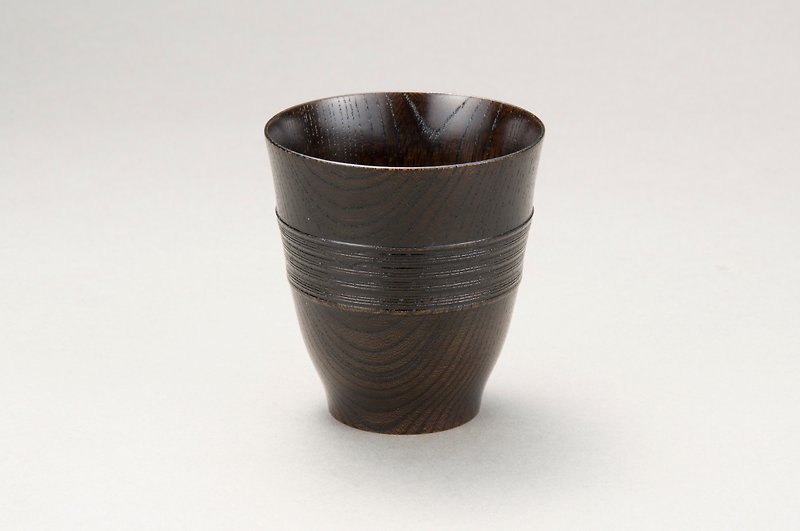 欅Cup　200　黒摺 - 咖啡杯 - 木頭 黑色
