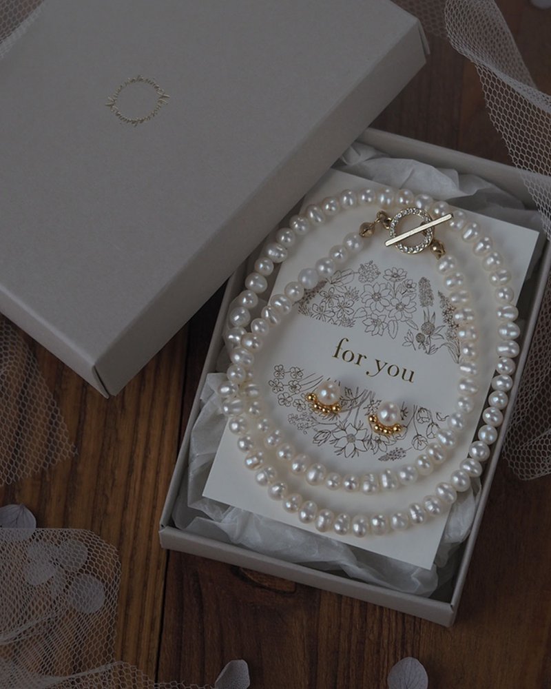 \ お得 / 淡水パールのネックレス・ピアス/イヤリング | 2ケSet  | 品質AA+ | 選べる長さ・金具 | フォーマル・入学式・入園式・母の日に - 項鍊 - 珍珠 白色