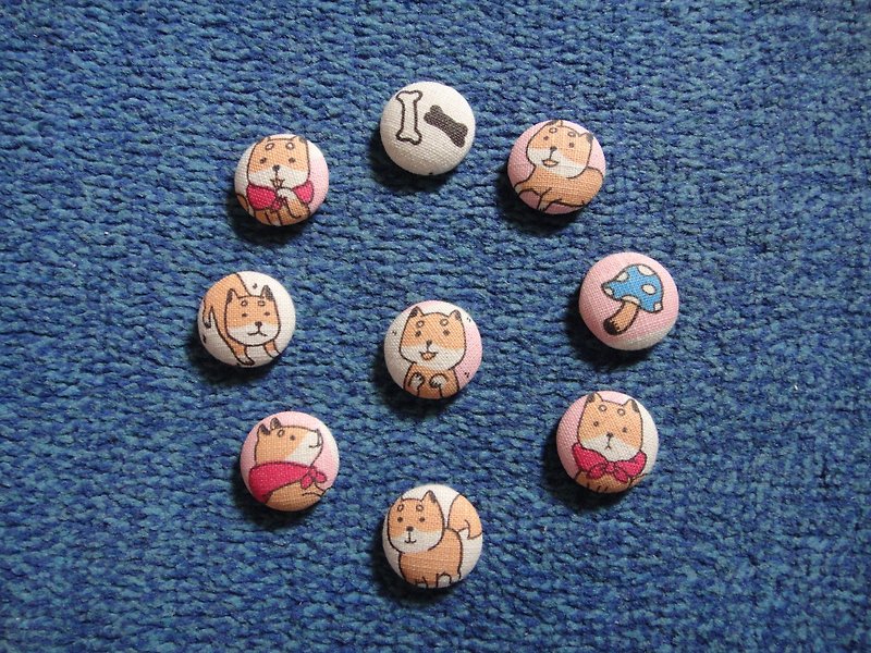 Shiba Inu Deer Button Badge C48DVY89 - Badges & Pins - Cotton & Hemp Pink