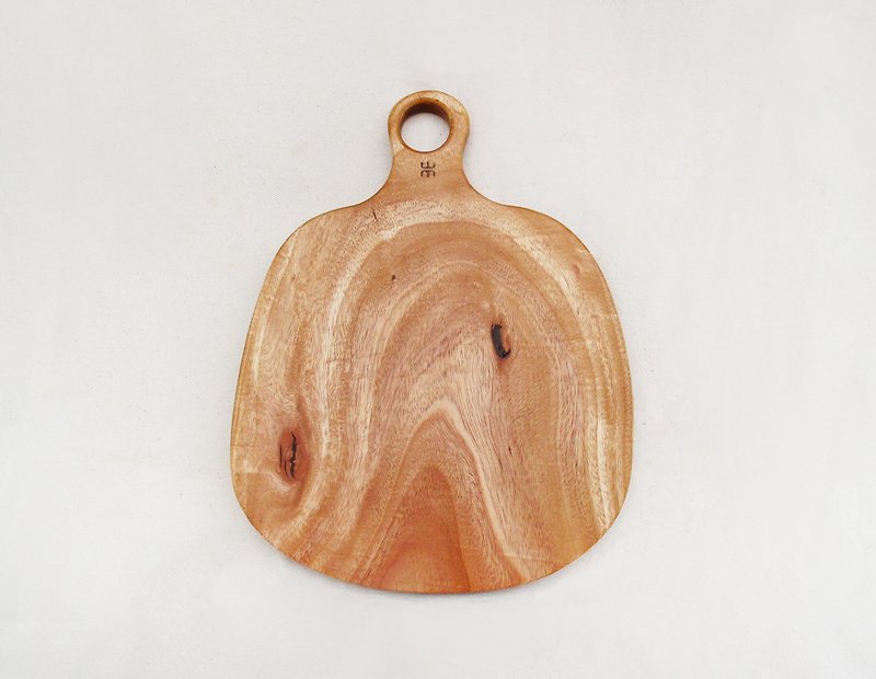 Natural natural log / cutting board / meal tray / disc-shaped / winged hen wood - ถาดเสิร์ฟ - ไม้ สีส้ม
