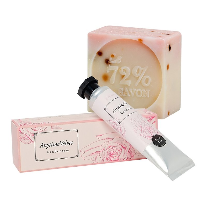 格拉斯玫瑰園(法國玫瑰)-馬賽皂護手霜組 - 護手霜/手足保養 - 植物．花 粉紅色