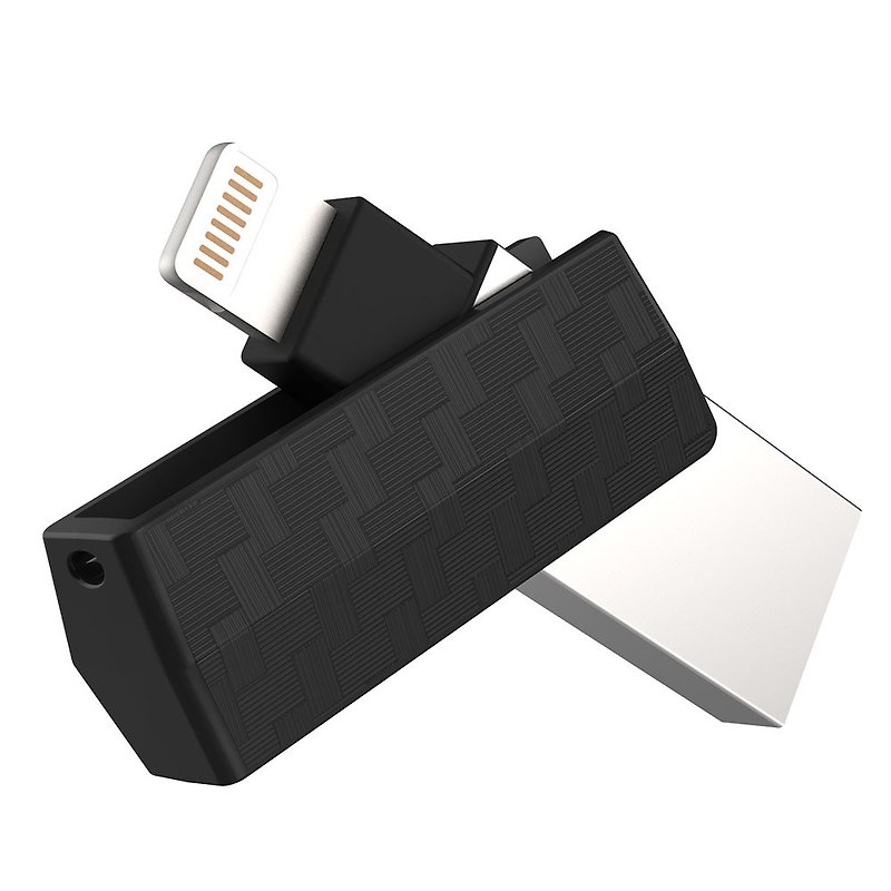 TEKQ uDrive Swivel iPhone lightning USB3.1 128GB Apple Flash Drive - แฟรชไดรฟ์ - โลหะ สีดำ