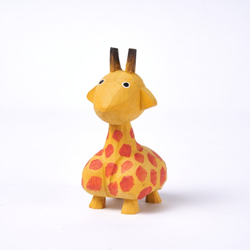 Gogo Carved Wooden Giraffe - ของวางตกแต่ง - ไม้ สีส้ม