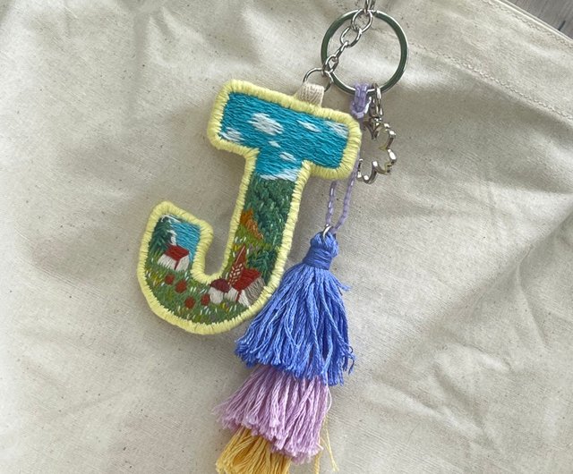 J on sale name keychain