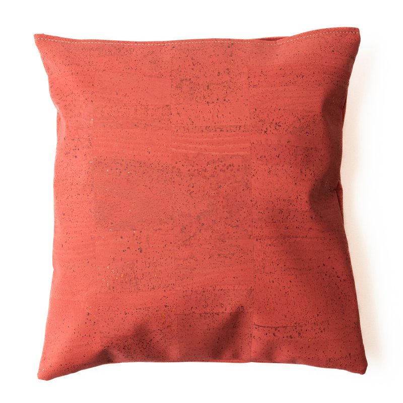 Cork Leather Cushion Cover (Coral Pink) - หมอน - วัสดุอีโค สึชมพู