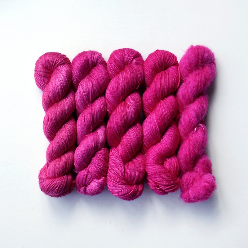 Hand-dyed thread‧ Seedless dragon fruit - Knitting, Embroidery, Felted Wool & Sewing - Other Materials Multicolor