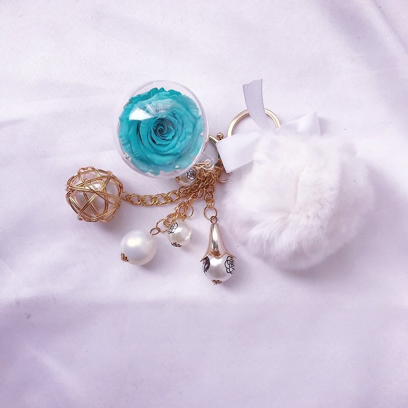 永生花鑰匙圈 / 吊飾 / 婚禮小物 FLORA FLOWER 顏色可以選擇 - 鑰匙圈/鑰匙包 - 植物．花 白色
