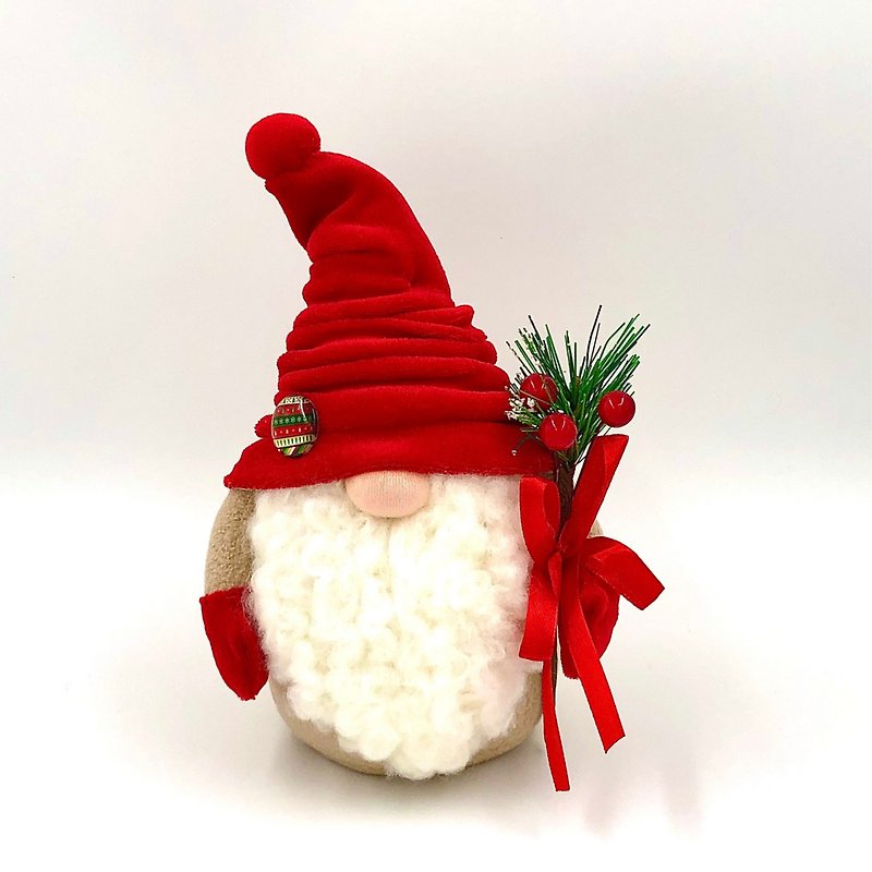 Scandinavian gnome, Soft plush gnome, Winter gnome, Christmas Gift Wrapping - ตุ๊กตา - วัสดุอื่นๆ สีแดง