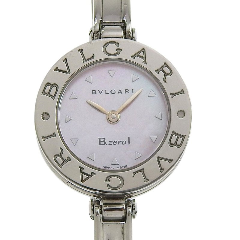 【日本直送】ブルガリ BVLGARI B-ZERO1 腕時計 ビーゼロワン BZ22S SS クオーツ アナログ表示 ピンクシェル文字盤 レディース【中古】 - 女錶 - 不鏽鋼 銀色