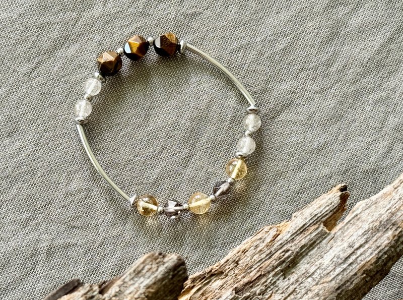 Yellow tiger eye citrine bracelet - Bracelets - Crystal Yellow