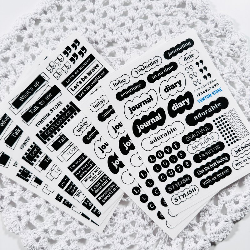 Black Words Pet Stickers - 貼紙 - 其他材質 