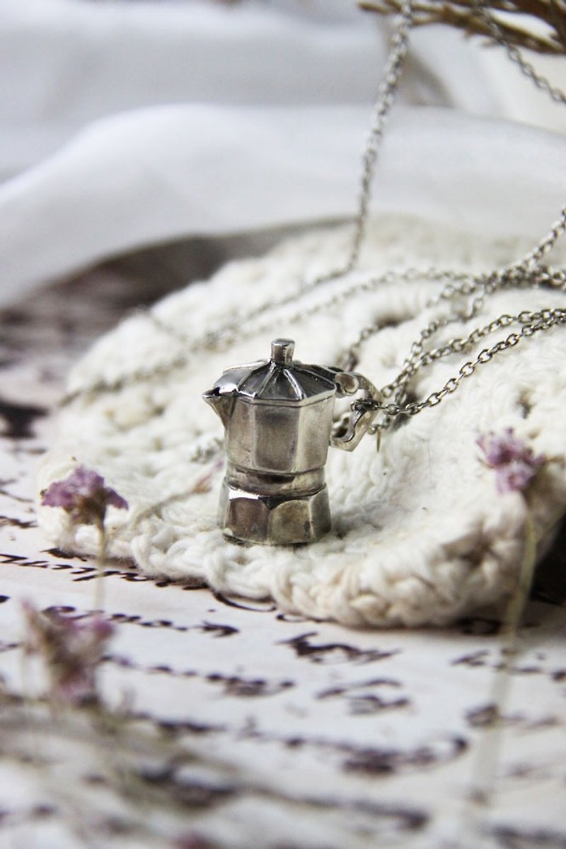 Moka pot necklace (Locket) (L Size) by linen. - Necklaces - Copper & Brass 