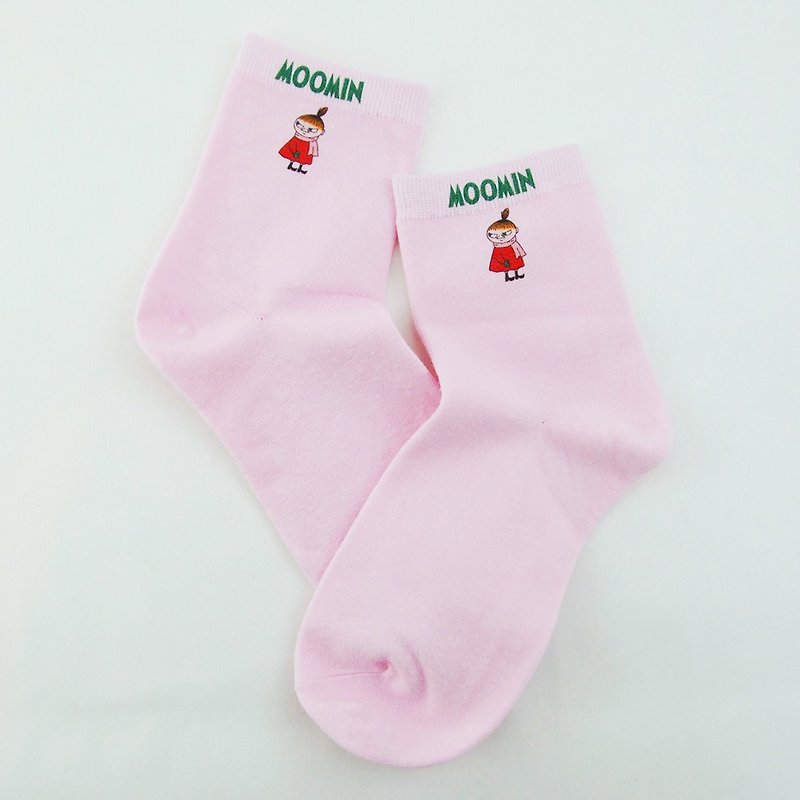 Moomin 噜噜米 authorized - socks (pink), AE02 - Socks - Cotton & Hemp Red