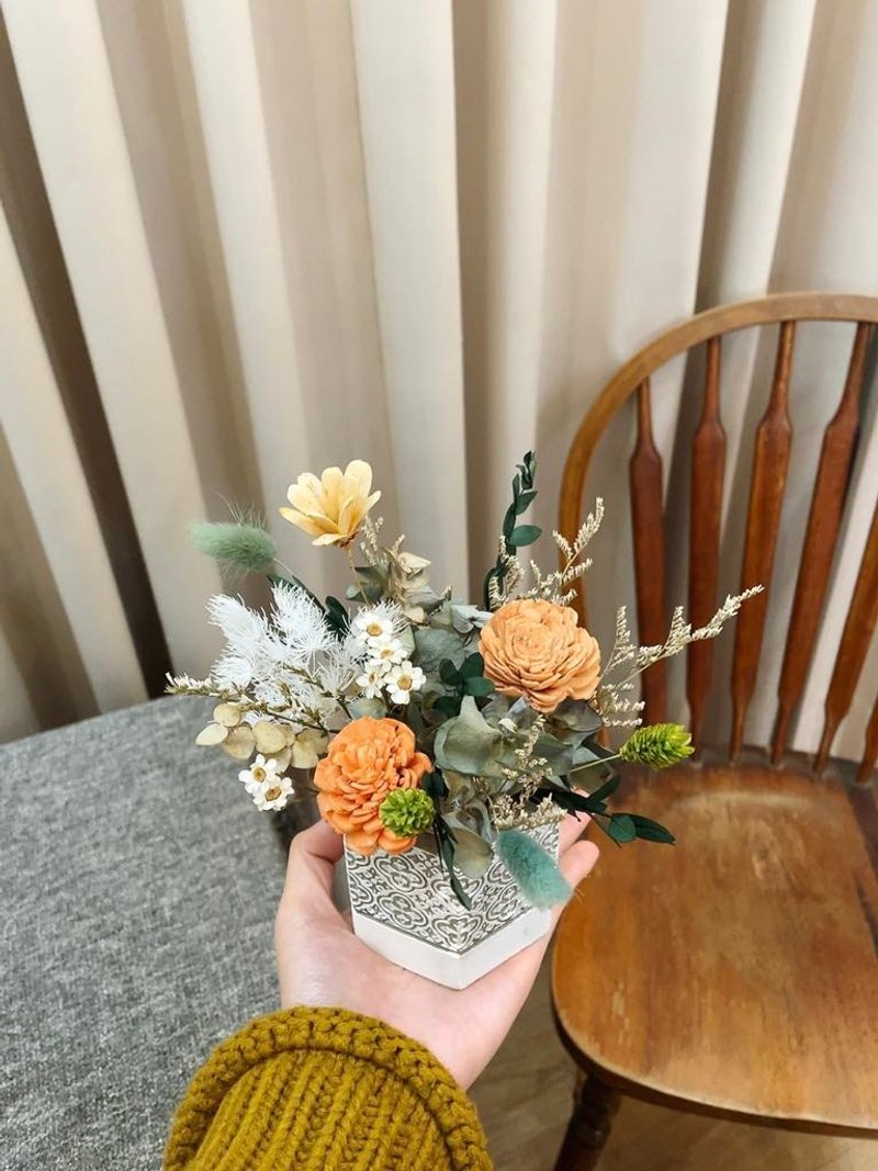 乾燥花桌花【復古森林】花盆 開幕桌花 生日禮物 結婚 喬遷 入厝 - 乾燥花/永生花 - 植物．花 