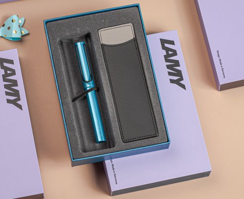 LAMY TAIWAN 官方旗艦館 【雷雕刻字】LAMY 鋼珠筆 限量單入筆套禮盒 /AL star2025 單寧藍