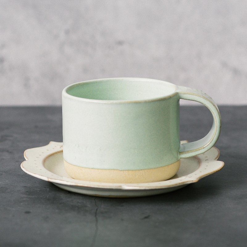 春漫野花 - 法式甜美浮雕 ArtDeco咖啡杯盤組 (蒲公英/藍) - 咖啡杯/馬克杯 - 陶 藍色