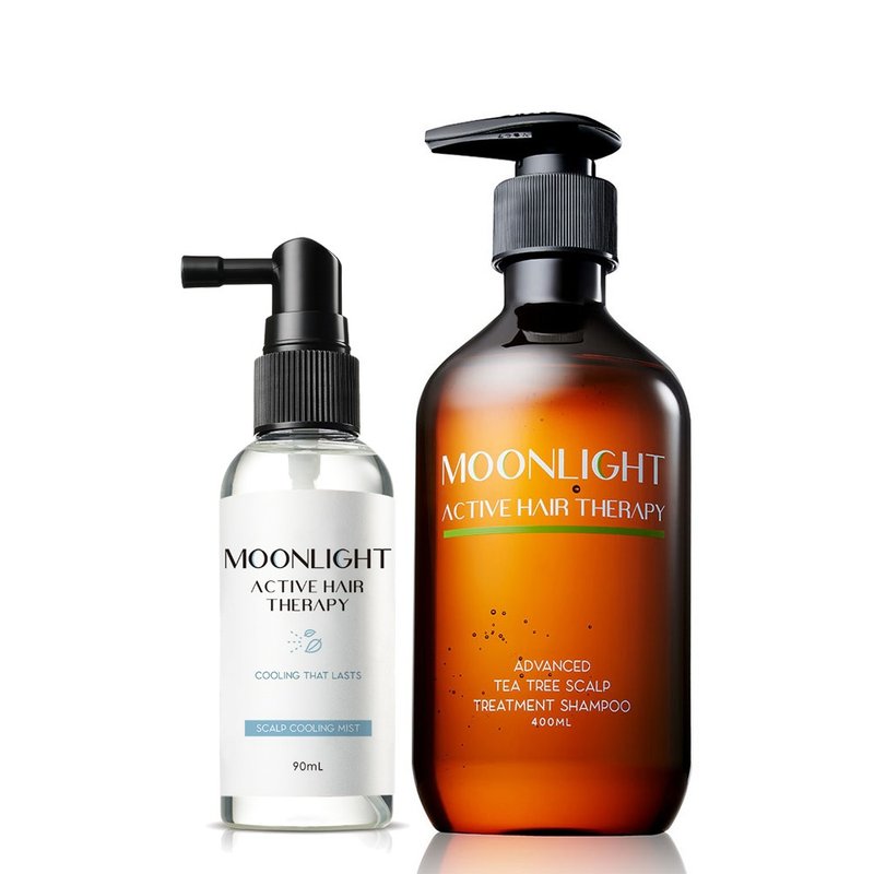 【Moonlight 莯光】 進化版 頭皮淨涼控油組 (淨涼噴霧+茶樹洗髮) - 洗髮精/餅/皂 - 其他材質 透明