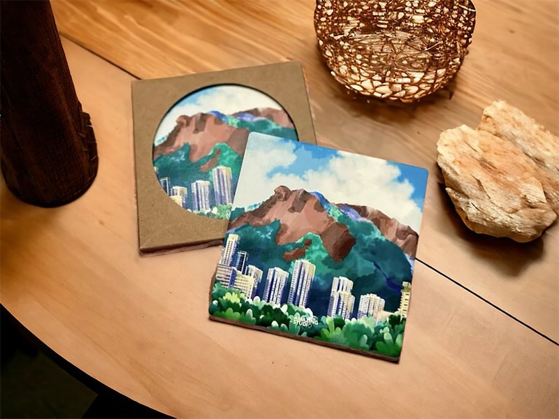 【Hong Kong - Lion Rock】Coaster丨Amazing Studio - Coasters - Pottery Multicolor