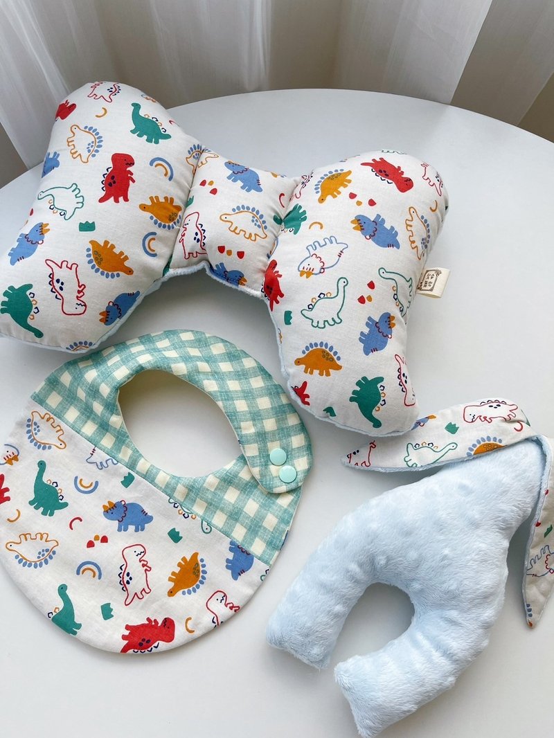 White Cute Dinosaur Jurassic Baby Gift Butterfly Pillow Bib Soothing Rabbit Full Moon Gift Newborn Gift - Baby Gift Sets - Cotton & Hemp 