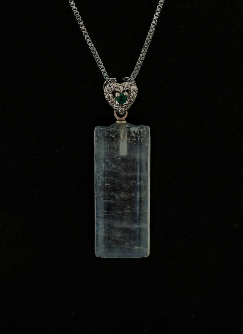 海藍寶原石水晶頸鍊-5 (  Raw Aquamarine Crystal Necklace-5 ) - 項鍊 - 水晶 