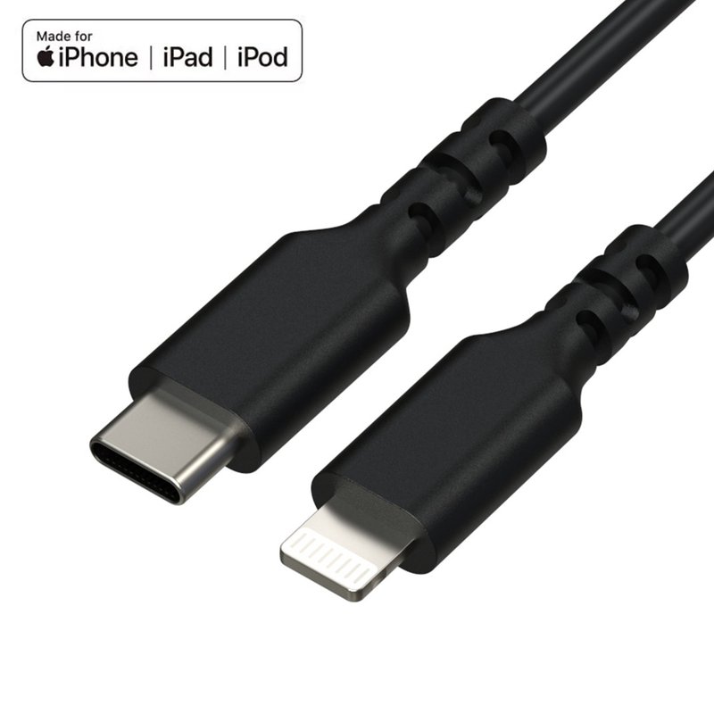 OC USB-C to Lightning High Speed Transmission Charging Cable - Chargers & Cables - Copper & Brass Black