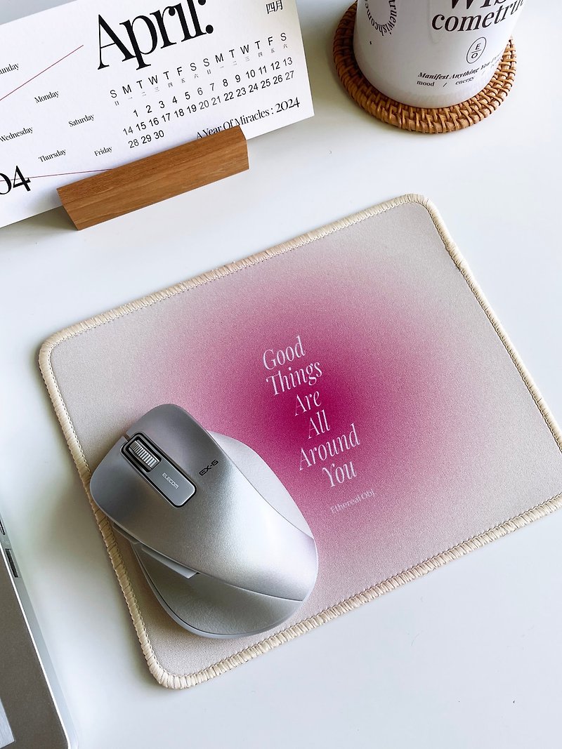 Good things surround you_Mouse Pad - Mouse Pads - Rubber Pink
