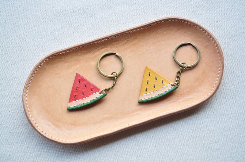 Watermelon Leather Keyring - Keychains - Genuine Leather 