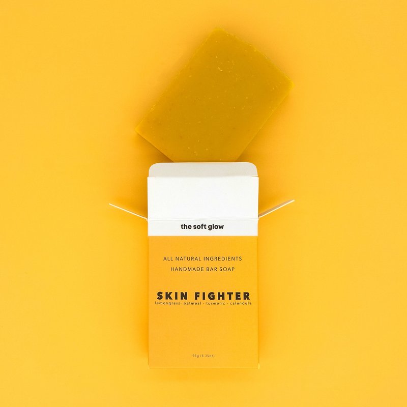 SKIN FIGHTER Bar Soap | Oats/ Turmeric/Calendula | Sensitive & Acne-prone skin - Soap - Other Materials 