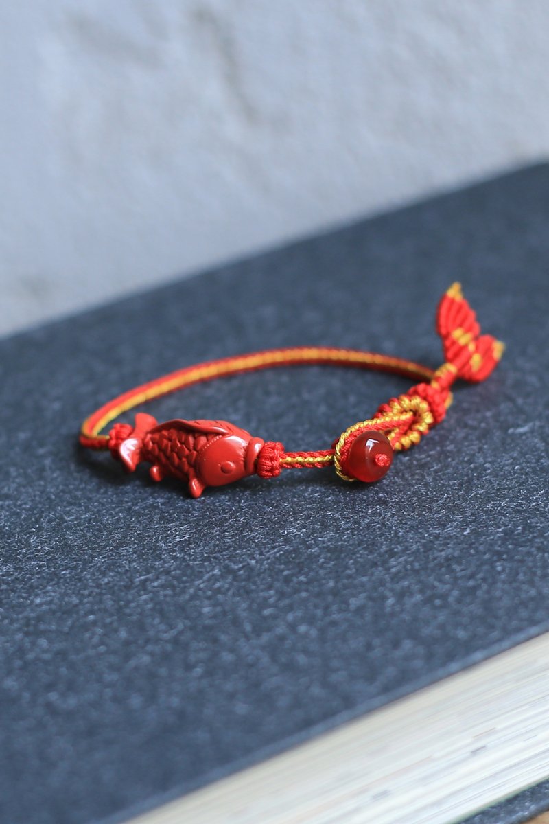 Spring and Autumn Handmade Ropes | New Year Red Ropes | High Content King Sand Fish for Abundance Every Year | Ji - Bracelets - Semi-Precious Stones Red