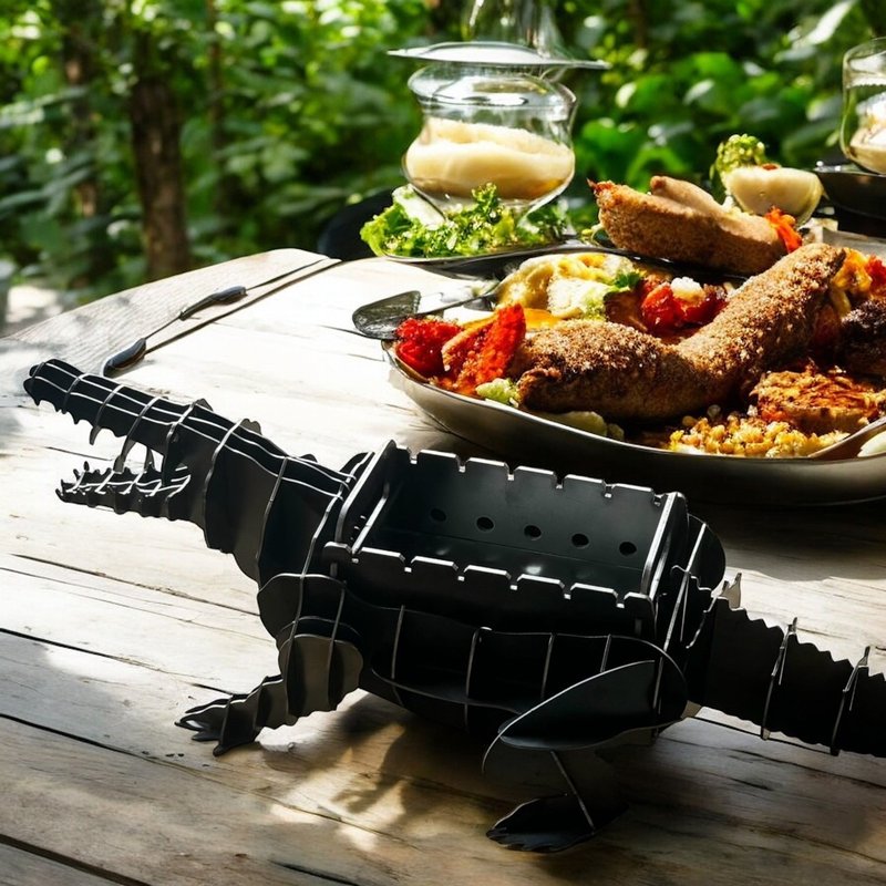 Multi-functional BBQ Grill (MINI Animal Shaped 4 Types) - ชุดเดินป่า - โลหะ สีดำ