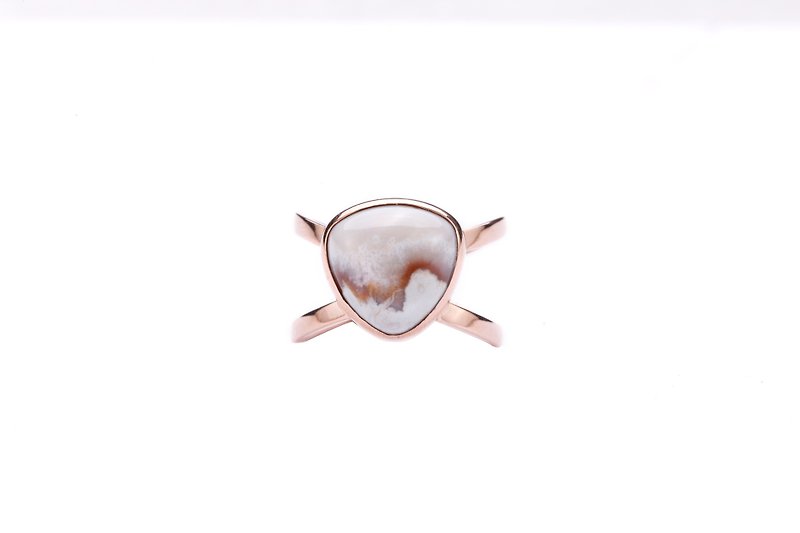 Mother's day giftS925 Silver Plated Rose Gold With Natural Crazy Lace Agate Open - General Rings - Rose Gold Multicolor