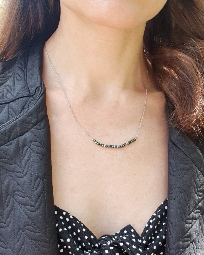 Hematite Necklace, 925 Sterling Silver, Aries, Scorpio, Leo Birthstone Gift - 項鍊 - 寶石 黑色