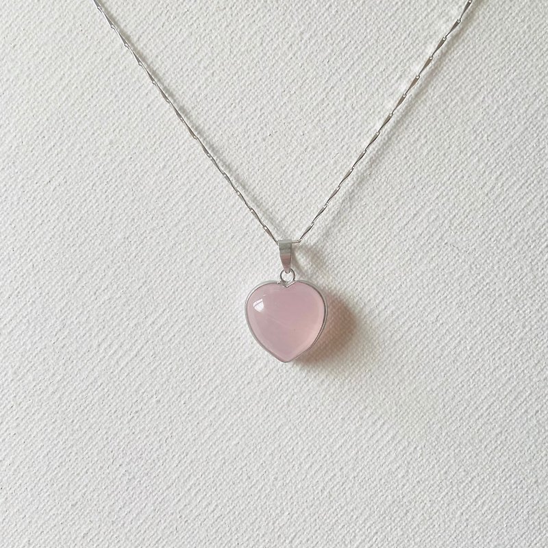Rose Quartz Love Pendant - Necklaces - Crystal Pink