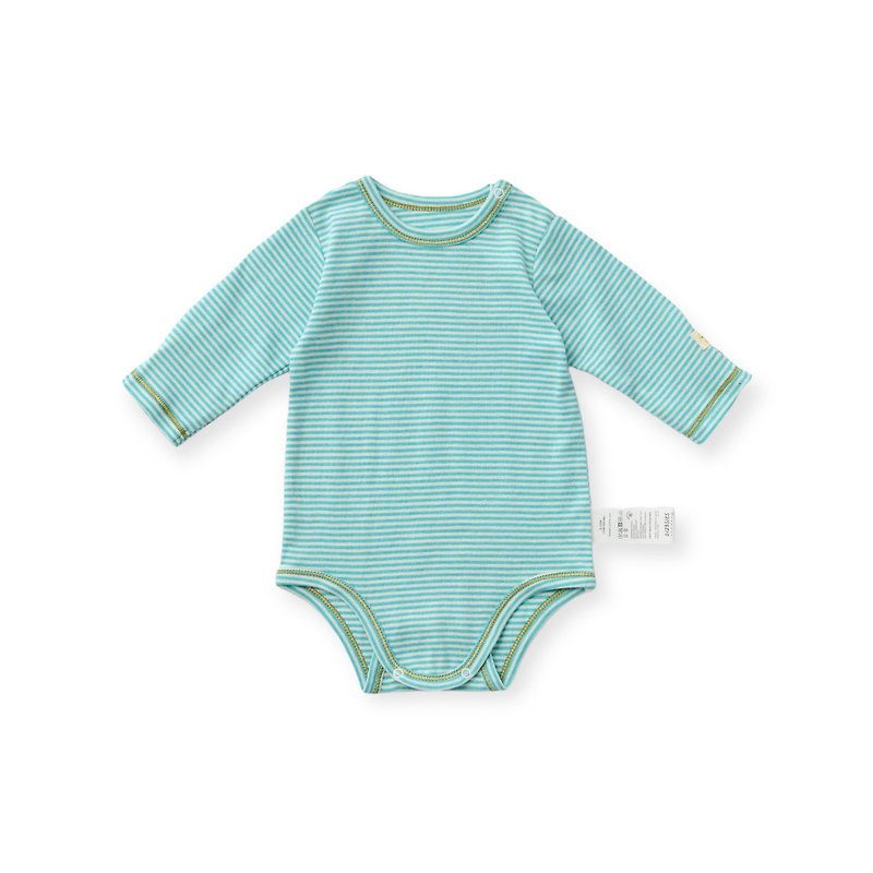 Bodysuit, Pullover, Long Sleeve in Neon Blue × Giraffe Yellow. - Onesies - Eco-Friendly Materials Blue