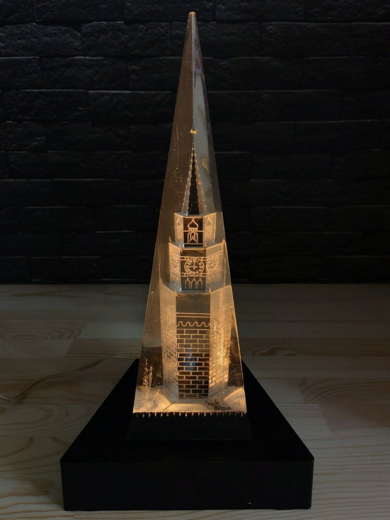 Old Soviet vintage night light Kremlin lamp tower Moscow USSR 1970's - โคมไฟ - พลาสติก 