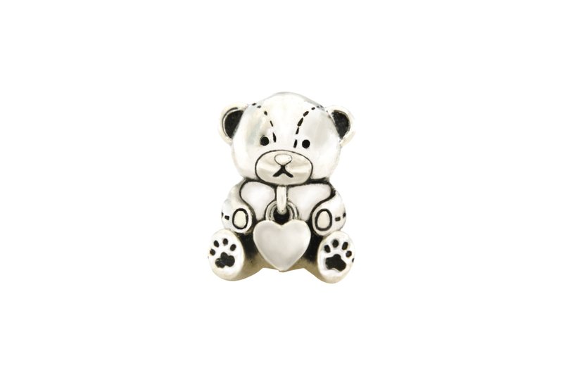 DreamGlassArt* ラブヘルプ - かわいいラブベア - SBB-1708013H - ブレスレット - 金属 シルバー