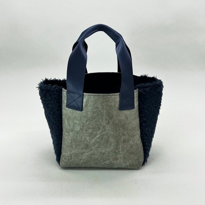 【東京発】イタリア製ボア/ダークネイビー　特殊素材 エコロジートートバッグ olive gray / S - 手提包/手提袋 - 防水材質 綠色
