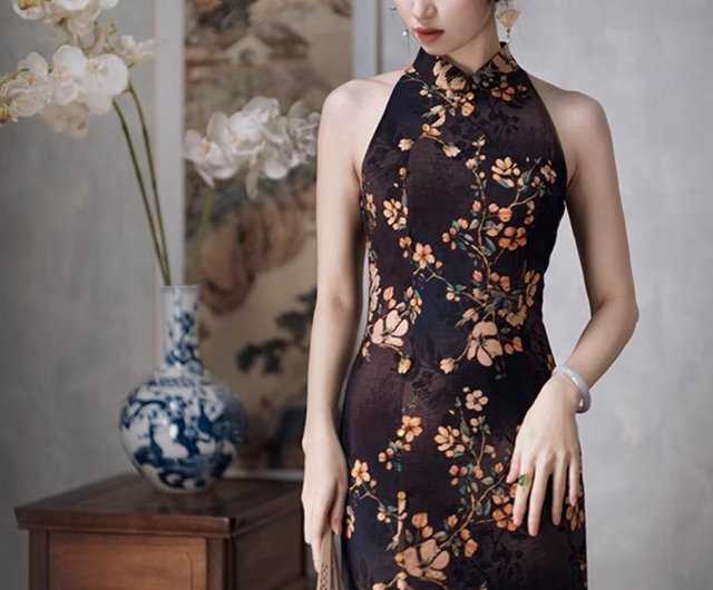 Halter neck cheongsam best sale