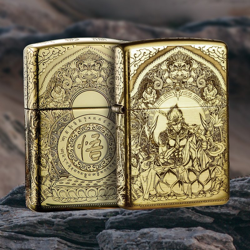 [ZIPPO Official Flagship Store] Fighting to Victory Buddha-Sun Wukong Windproof Lighter Z-017 - Other - Copper & Brass Gold