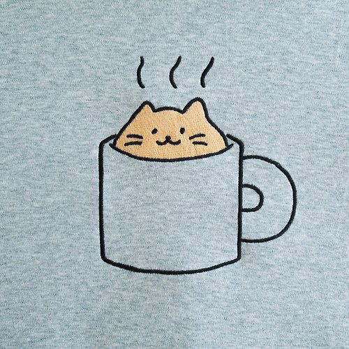 cat soup a cup of cat soup t-shirt : gray