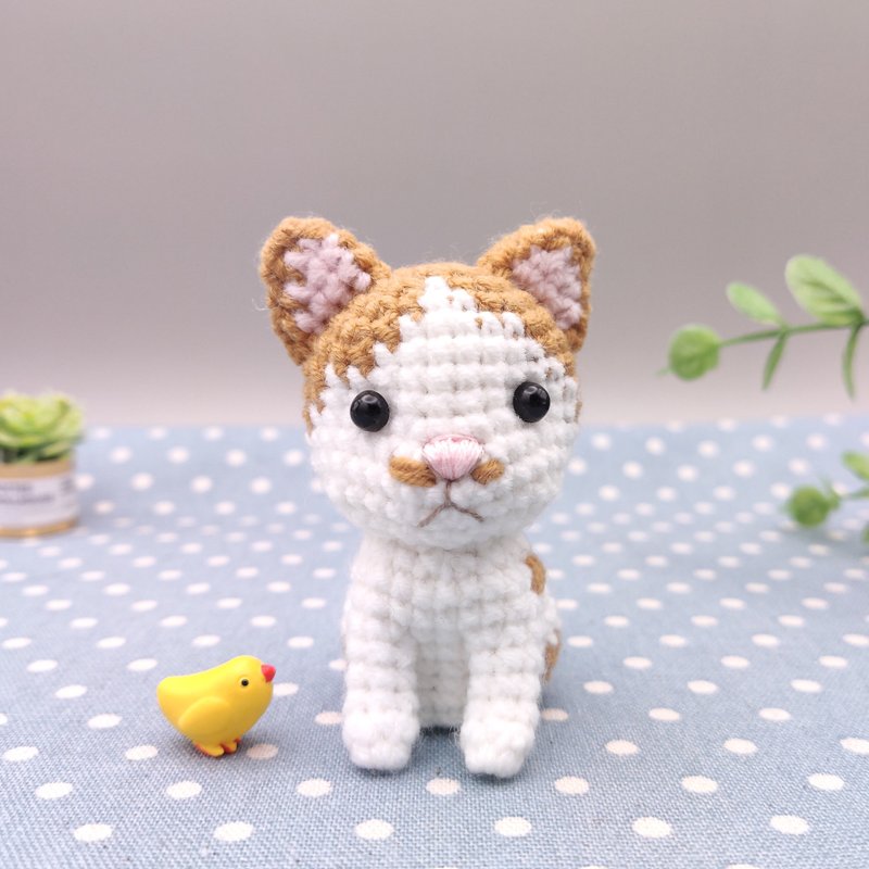 [Ready stock] Little orange and white cat handmade crochet doll - ตุ๊กตา - ไฟเบอร์อื่นๆ สีส้ม