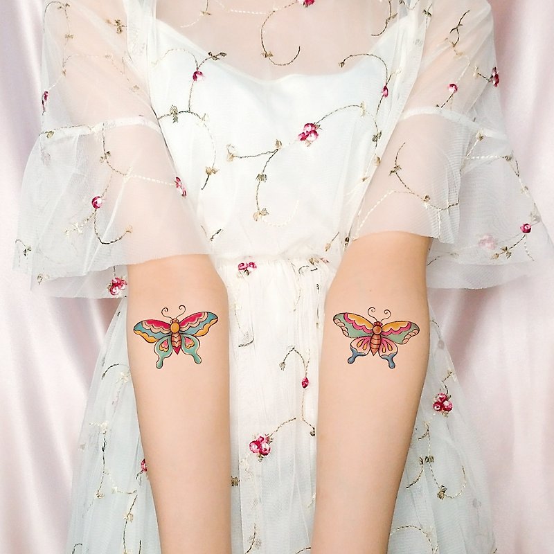 Butterflies - temporary tattoo sticker - สติ๊กเกอร์แทททู - กระดาษ 