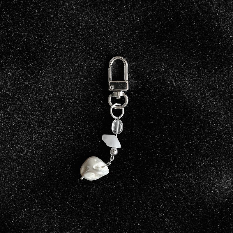 Baroque Pearl Keyring / Keychain (cream) - 鑰匙圈/鎖匙扣 - 珍珠 